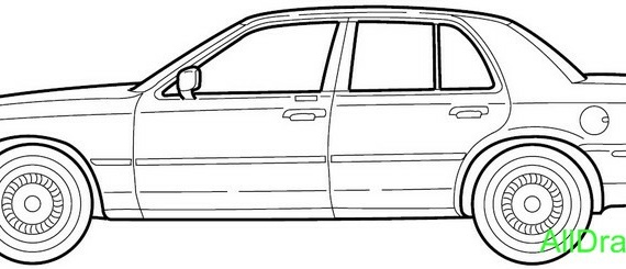 Ford Crown Victoria (2004) - drawings (drawings) of the car